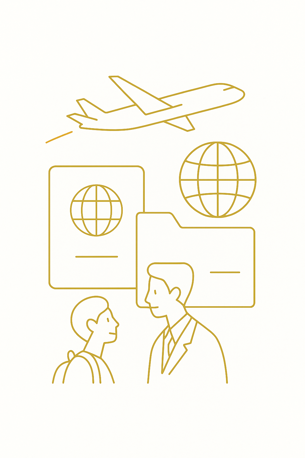 在留資格認定証明書（COE）で海外から外国人材を招へいする企業向けのイメージイラスト