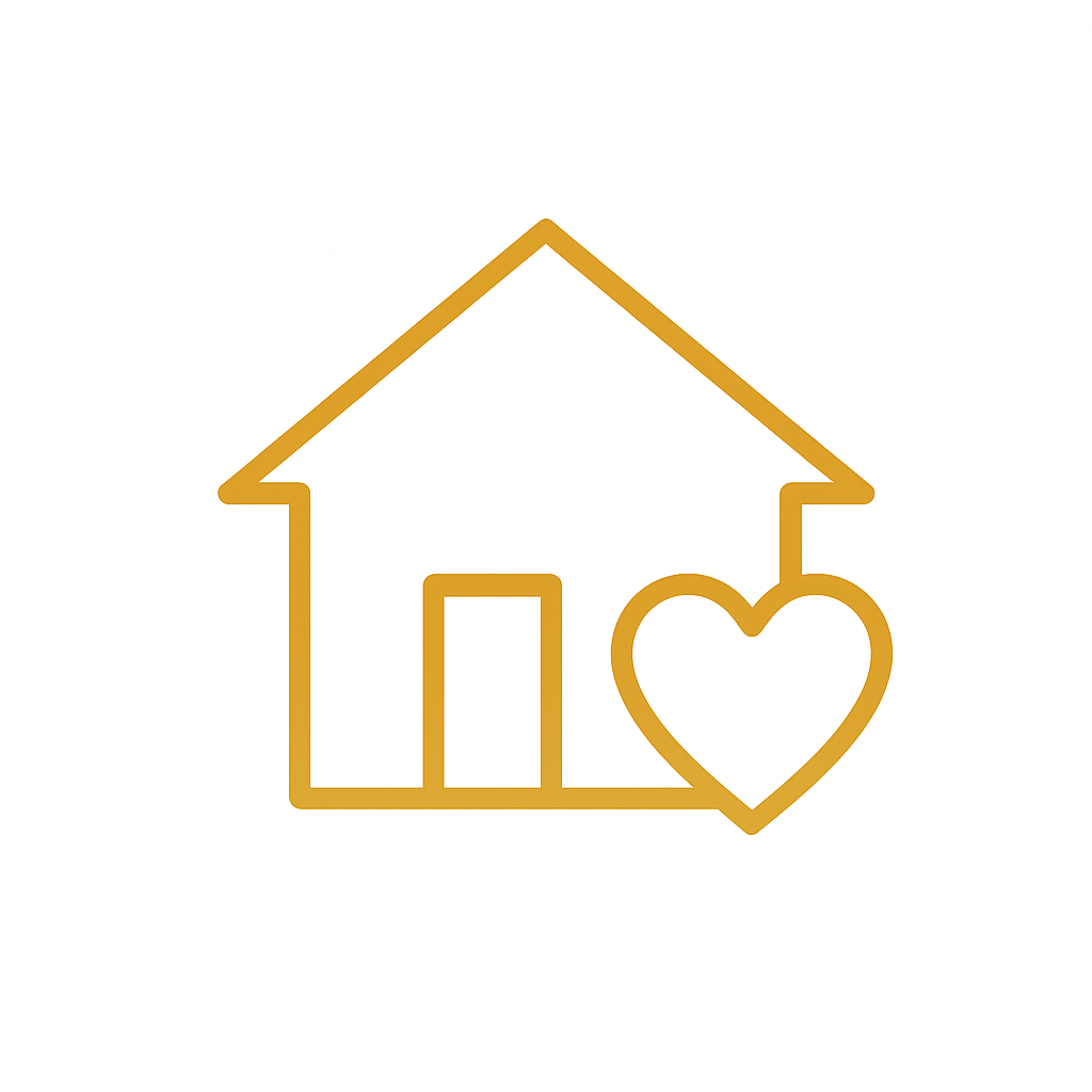 家族滞在ビザをイメージした家とハートのアイコン