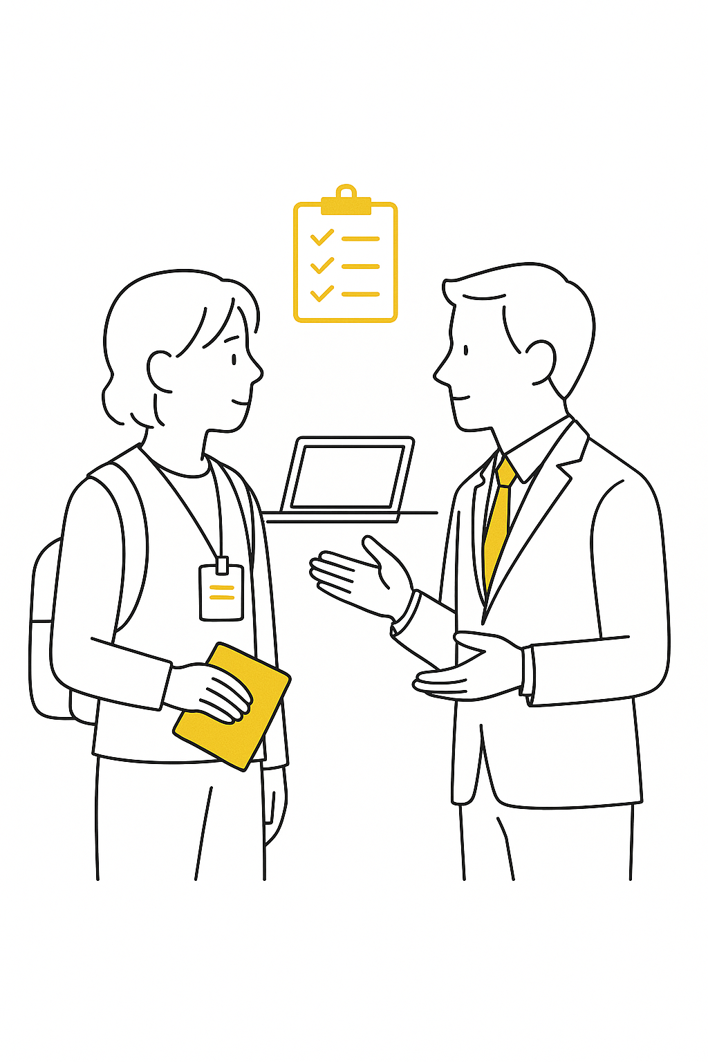 留学生が卒業後に就労ビザへ変更する手続きのイメージイラスト