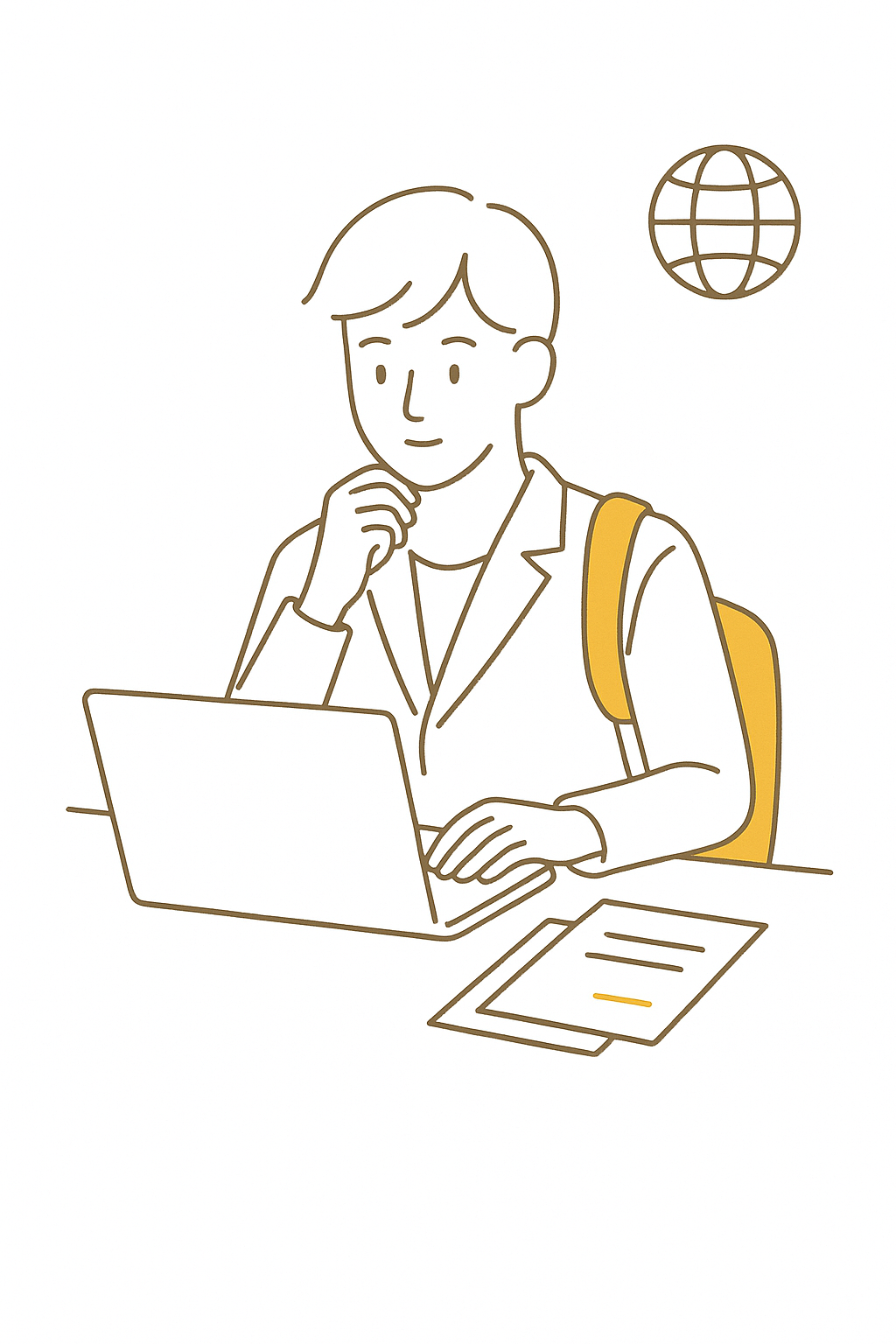 就労ビザ（技術・人文知識・国際業務）で働く外国人専門職のイメージイラスト