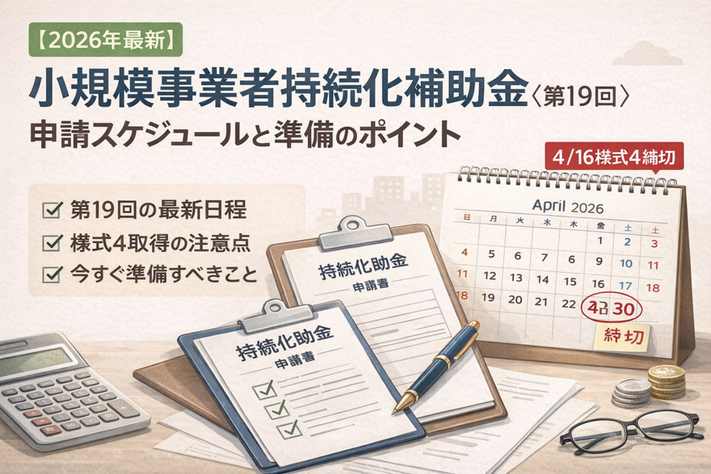 2026年第19回小規模事業者持続化補助金の申請スケジュールと締切解説